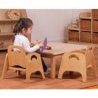 Small Rectangle Melamine Top Wooden Table And 4 Stacking Sturdy Chairs Set - view 4