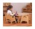 Small Rectangle Melamine Top Wooden Table And 4 Stacking Sturdy Chairs Set - view 4