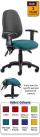 Eclipse 3 Lever Task Operator Chair - Bespoke Colour Seat With Height Adjustable Arms - view 1