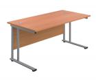 Twin Upright Leg 800mm Depth Rectangular Desk - view 1