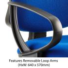 Eclipse XL 3 Lever Task Operator Chair With Loop Arms - view 2
