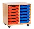 Sturdy Storage Double Column Unit - 12 Shallow Trays - view 2