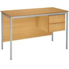 Fully Welded Teachers Desk With MDF Edge - 2 Drawer Pedestal - view 1