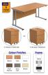 Cantilever Teachers 800mm Depth Rectangular Desk with Pedestal (Bundle) - view 1