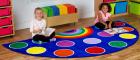 Rainbow 14 Spot Semi-Circle Carpet - 1.5m x 3m - view 1