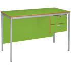 Fully Welded Teachers Desk With MDF Edge - 2 Drawer Pedestal - view 3