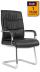 Carter Black Luxury Faux Leather Cantilever Chair With Arms - view 1