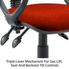 Eclipse 3 Lever Task Operator Chair - Bespoke Colour Seat With Loop Arms - view 3