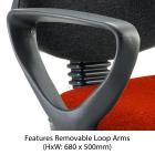 Eclipse 3 Lever Task Operator Chair - Bespoke Colour Seat With Loop Arms - view 2