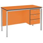 Crushed Bent Teachers Desk With PU Edge - 3 Drawer Pedestal - view 3