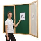 Decorative Beech Wood Frame Tamperproof Noticeboard - Single Door - view 1