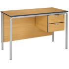Crushed Bent Teachers Desk With PU Edge - 2 Drawer Pedestal - view 1