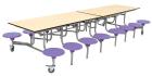 Spaceright 16 Seat Rectangular Mobile Folding Table Seating Unit - view 1