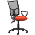 Eclipse 2 Lever Task Operator Chair - Bespoke Colour Seat With Mesh Back And Loop Arms - view 1