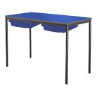 Classroom Contract Spiral Stacking Rectangular Table - Spray Polyurethane Edge - With 2 Shallow Trays and Tray Runners - view 2