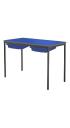 Classroom Contract Spiral Stacking Rectangular Table - Spray Polyurethane Edge - With 2 Shallow Trays and Tray Runners - view 2