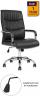 Carter Black Luxury Faux Leather Chair With Arms - view 1