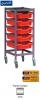 Gratnells Complete Low Height Single Column Grey Frame Trolley Set - 735mm - view 1