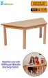 Trapezoid Melamine Top Wooden Table - 1120 x 560mm - view 1