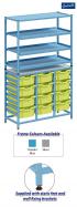 Gratnells Dynamis Tall Treble Column Frame Complete Set - 12 Deep Trays - view 1