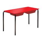 Contract Classroom Slide Stacking Rectangular Table with Matching ABS Thermoplastic Edge - With 2 Shallow Trays and Tray Runners - view 3