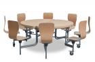 Primo Mobile Round Folding Table (Moderno Oak) - view 1