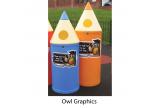 SET OF 4: 52 Litre Pencil Litter Bins - Midi - view 3