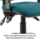 Eclipse 3 Lever Task Operator Chair - Bespoke Colour Seat With Height Adjustable Arms - view 3