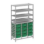 Gratnells Dynamis Tall Treble Column Frame Complete Set - 12 Deep Trays - view 2