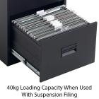 Talos 2 Drawer Filing Cabinet - view 3