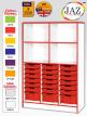 Jaz Storage Range - Triple Width Variety Tray Unit with Open Storage - view 1