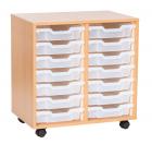 Sturdy Storage Double Column Unit - 14 Shallow Trays - view 1