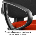 Eclipse XL 3 Lever Task Operator Chair - Bespoke Colour Seat With Loop Arms - view 2