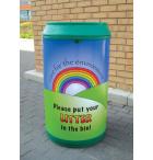 90 Litre Drinks Can Recycling Bins (Blackboard or Rainbow Style) - view 3