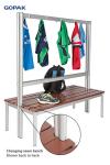 GOPAK Enviro 1600mm Changing Room Bench with Standard hooks - view 2