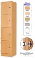 Secondary Height Four Door Locker - 1800mm - view 1