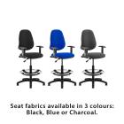 Eclipse 1 Lever Task Operator Chair With Height Adjustable Arms And Hi-Rise Draughtsman Kit - view 3