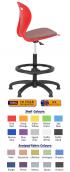 Origin Lotus Task Stool - Nylon Base/Glides with Upholstered Seatpad - view 1