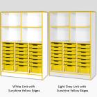 Jaz Storage Range - Triple Width Variety Tray Unit with Open Storage - view 4