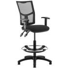 Eclipse 2 Lever Task Operator Chair - Mesh Back With Height Adjustable Arms And Hi-Rise Draughtsman Kit - view 1