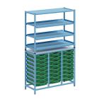 Gratnells Dynamis Tall Treble Column Frame Complete Set - 24 Shallow Trays - view 2