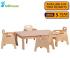 Small Rectangle Melamine Top Wooden Table And 4 Stacking Sturdy Chairs Set - view 1