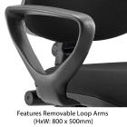 Eclipse 1 Lever Task Operator Chair With Loop Arms And Hi-Rise Draughtsman Kit - view 2