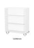 Sturdy Storage - White 1000mm Wide Mobile Double Sided Bookcase - view 2