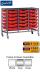 Gratnells Complete Low Height Treble Column Trolley With 18 Shallow Trays Set - 860mm - view 1