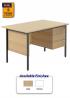 TC 3 Drawer Single Pedestal Desk - view 1