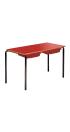 Contract Classroom Slide Stacking Rectangular Table - Bullnosed MDF Edge - With 2 Shallow Trays and Tray Runners - view 2