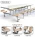 Primo Mobile Folding Table & Seating (White Gloss) - view 1