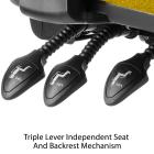 Eclipse XL 3 Lever Task Operator Chair - Bespoke Colour Chair With Loop Arms - view 3