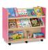 Bubblegum Library Unit With 2 Angled & 1 Horizontal Shelf On Both Sides - view 3